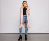 Manteau long en polaire duveteuse
